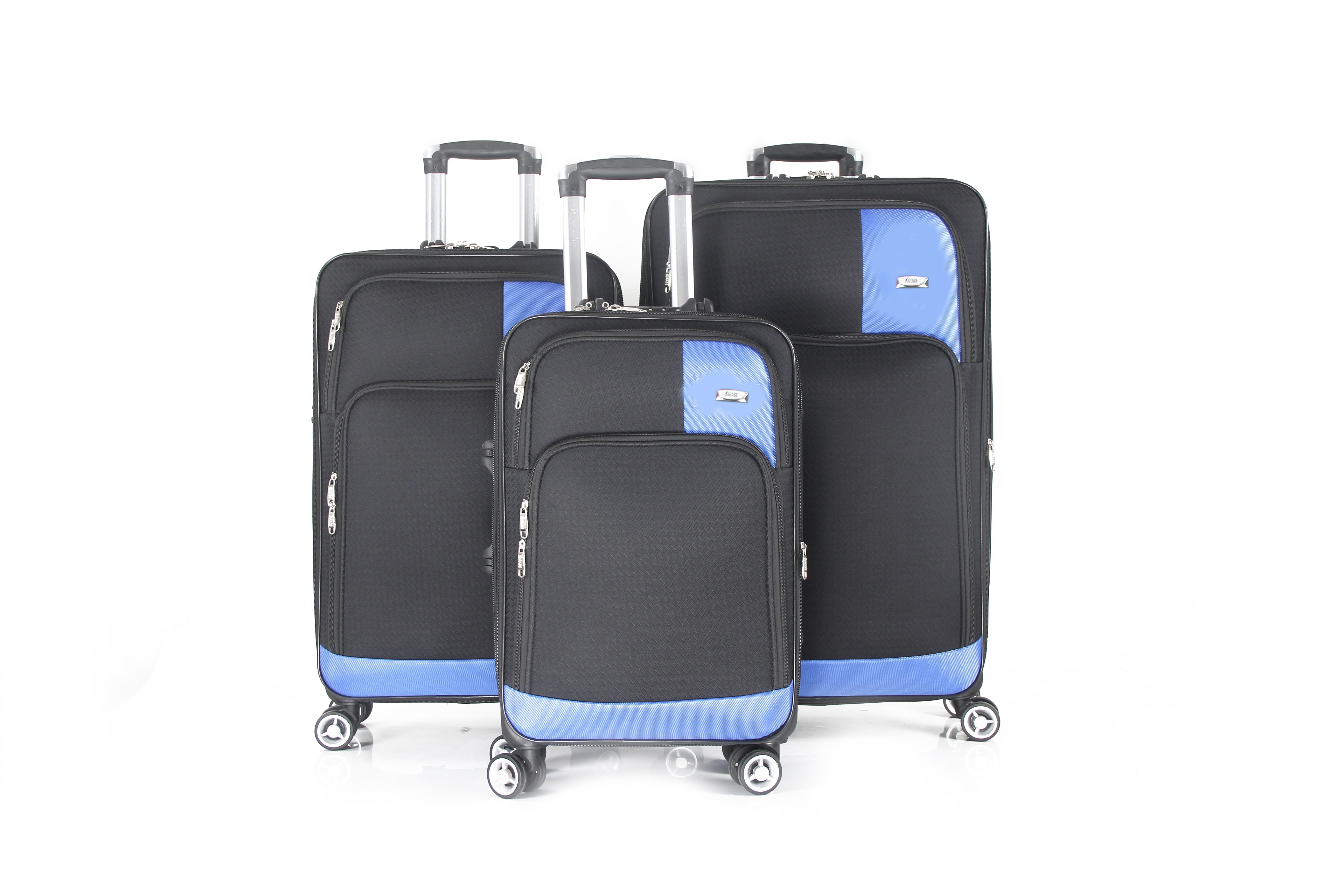 Mirage Brian Soft Shell Lightweight Expandable 360 Dual Spinning Wheels Combo Lock 28", 24", 20" 3 Piece Luggage Set