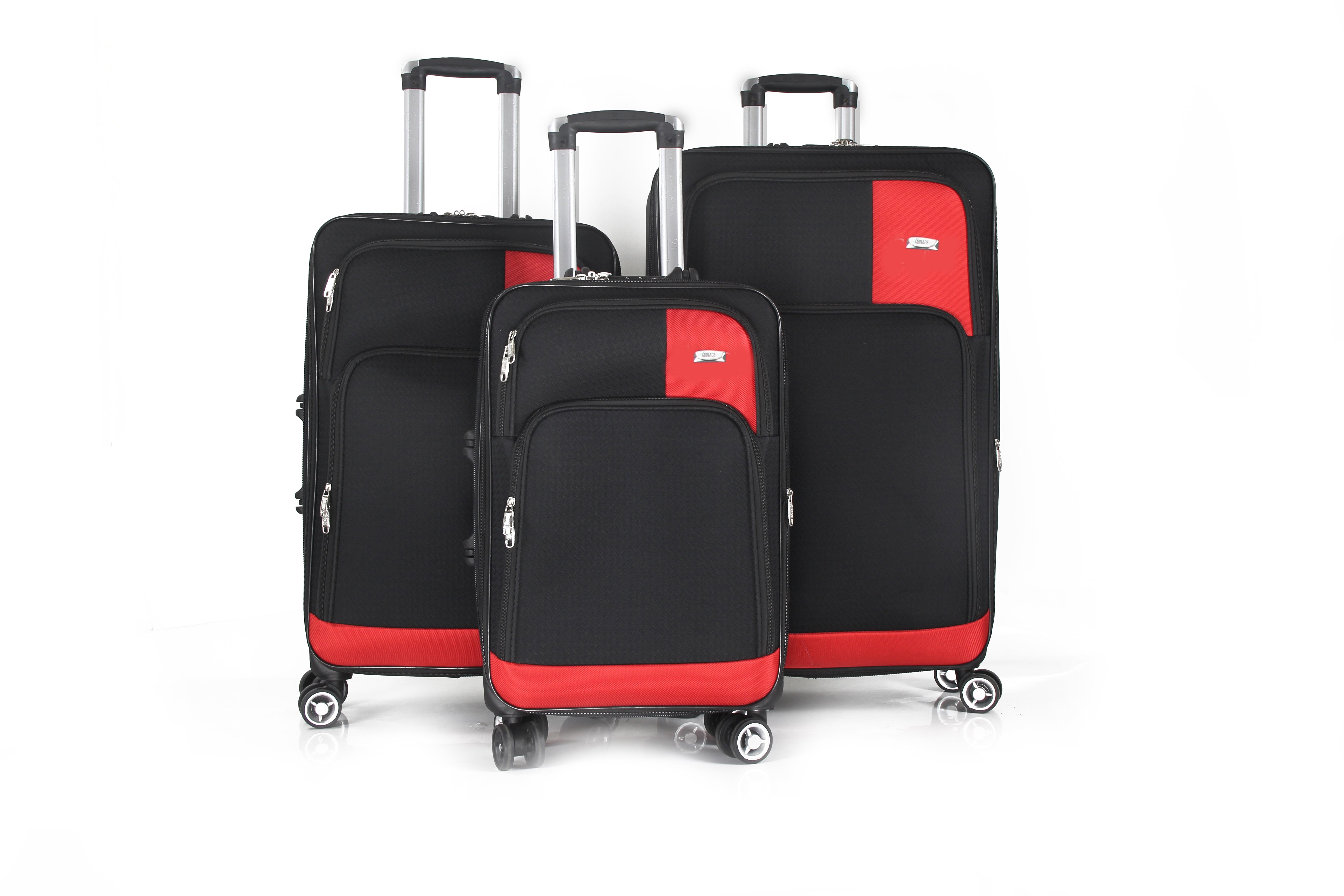 Mirage Brian Soft Shell Lightweight Expandable 360 Dual Spinning Wheels Combo Lock 28", 24", 20" 3 Piece Luggage Set