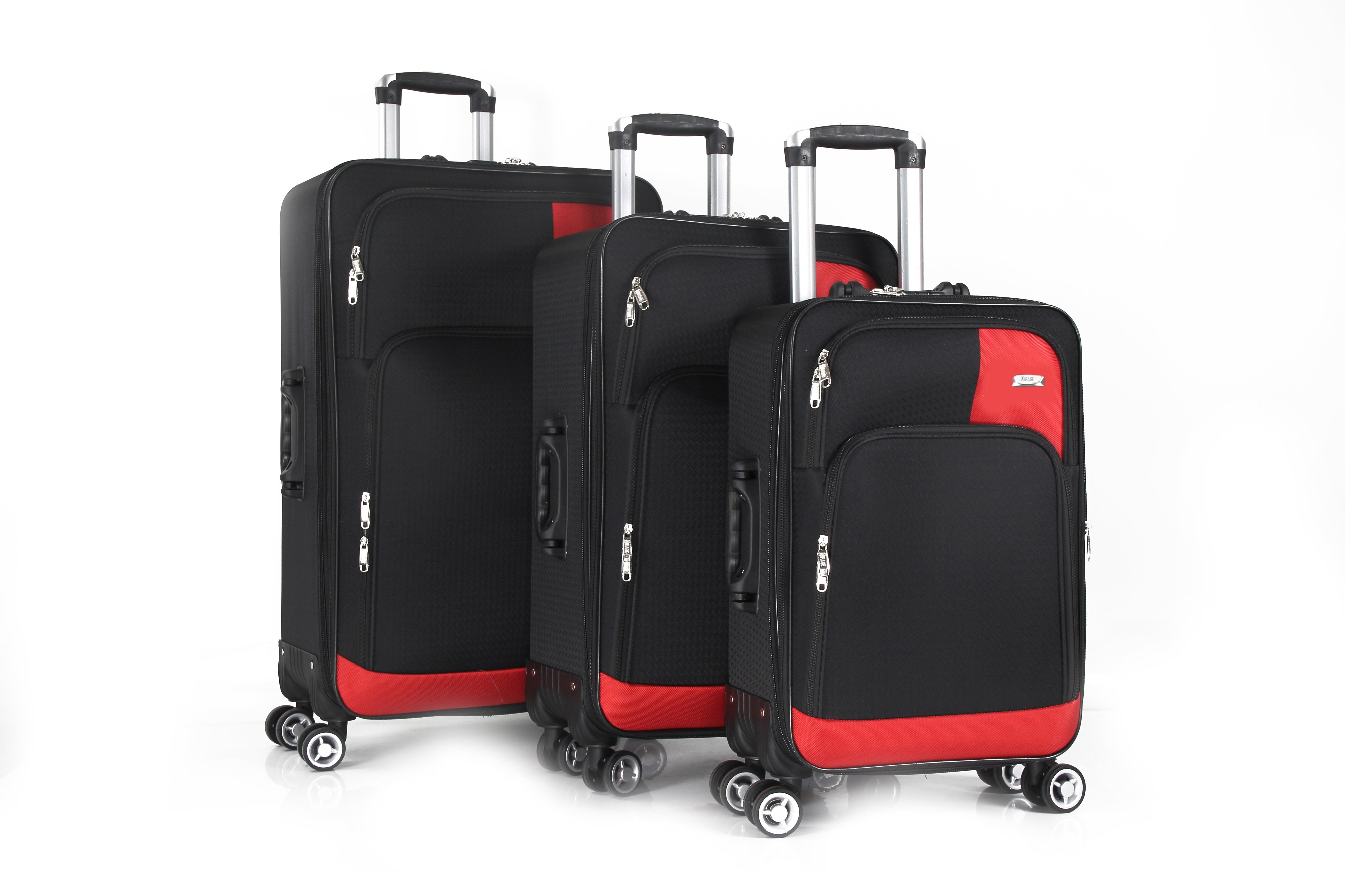 Mirage Brian Soft Shell Lightweight Expandable 360 Dual Spinning Wheels Combo Lock 28", 24", 20" 3 Piece Luggage Set