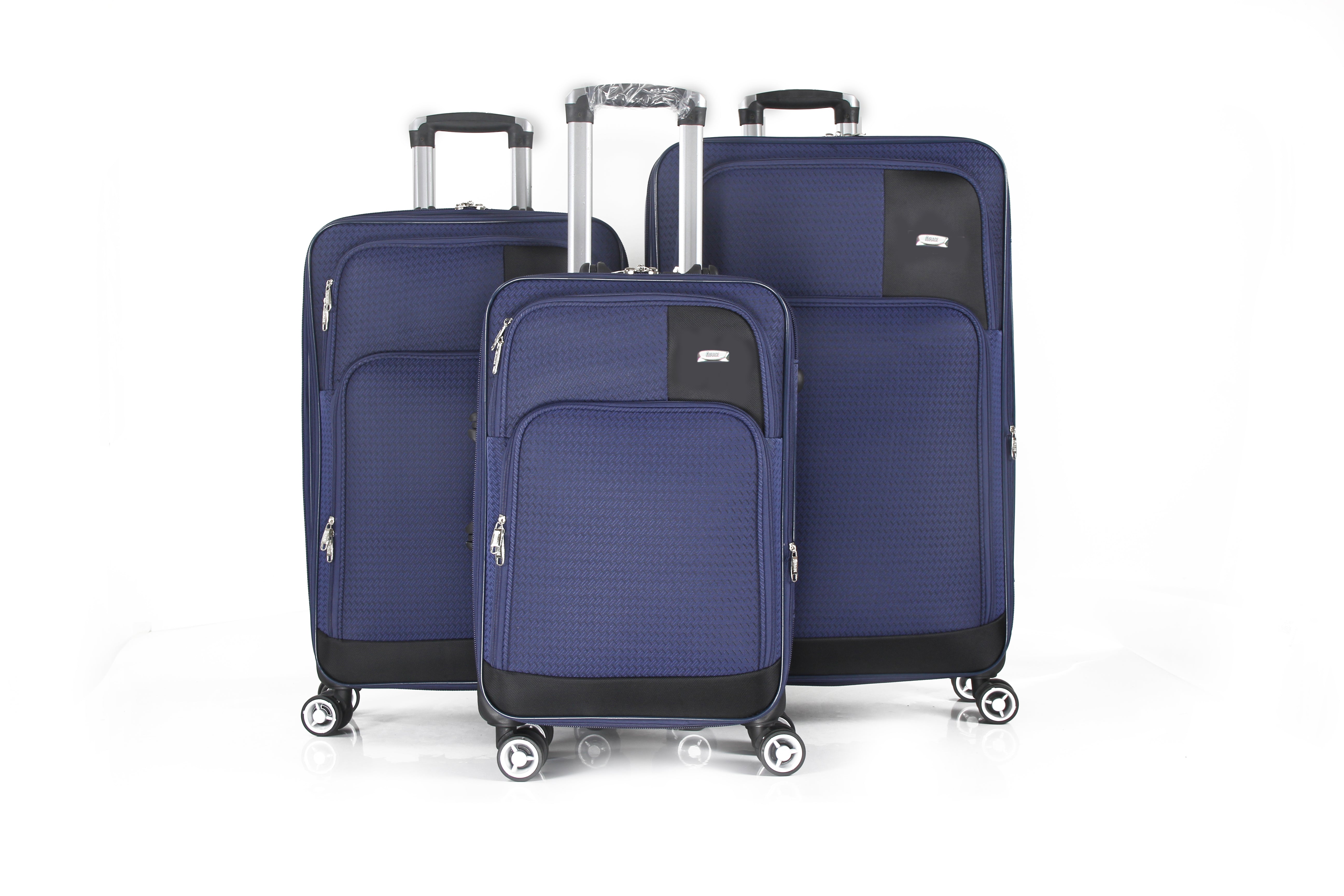 Mirage Brian Soft Shell Lightweight Expandable 360 Dual Spinning Wheels Combo Lock 28", 24", 20" 3 Piece Luggage Set