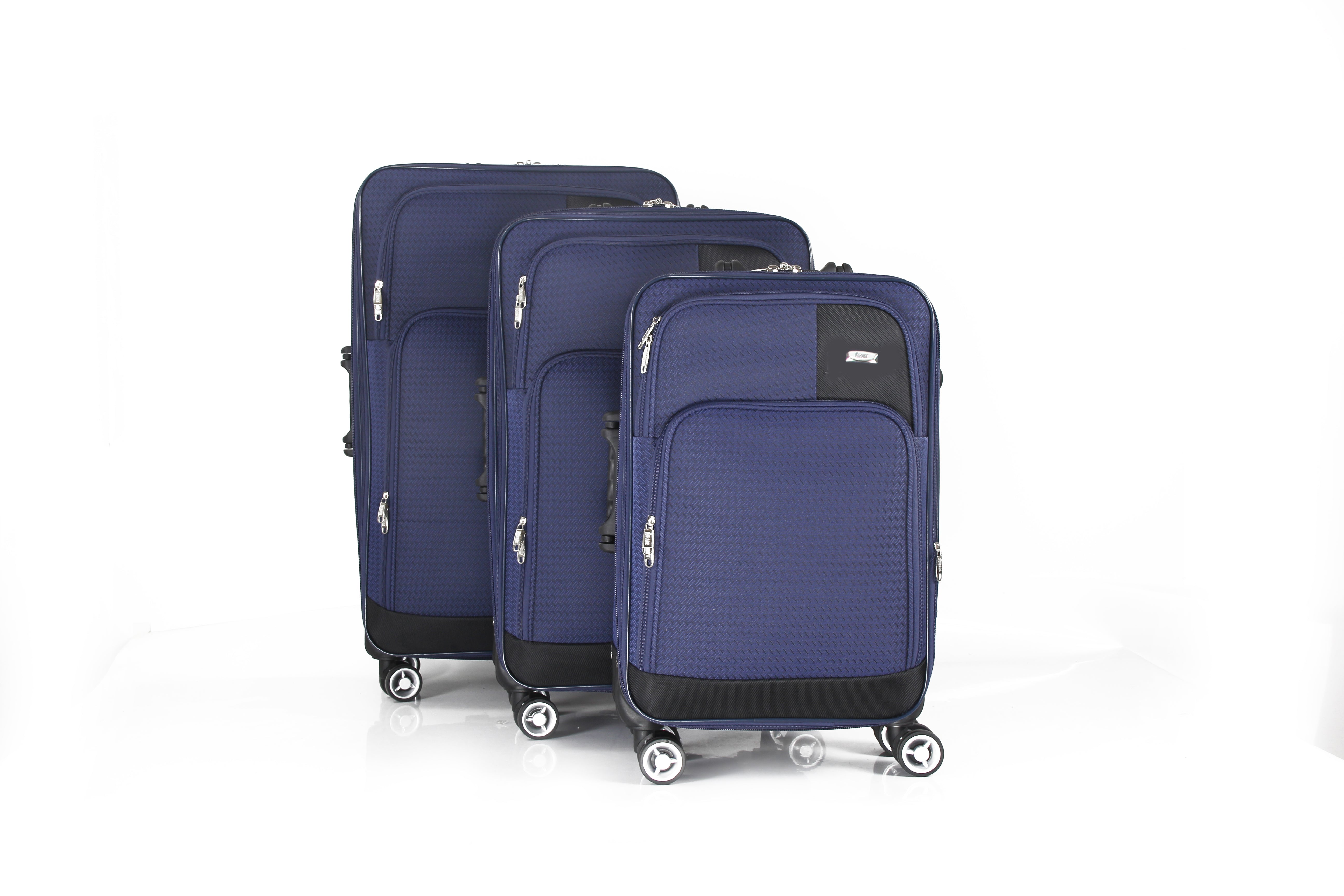 Mirage Brian Soft Shell Lightweight Expandable 360 Dual Spinning Wheels Combo Lock 28", 24", 20" 3 Piece Luggage Set