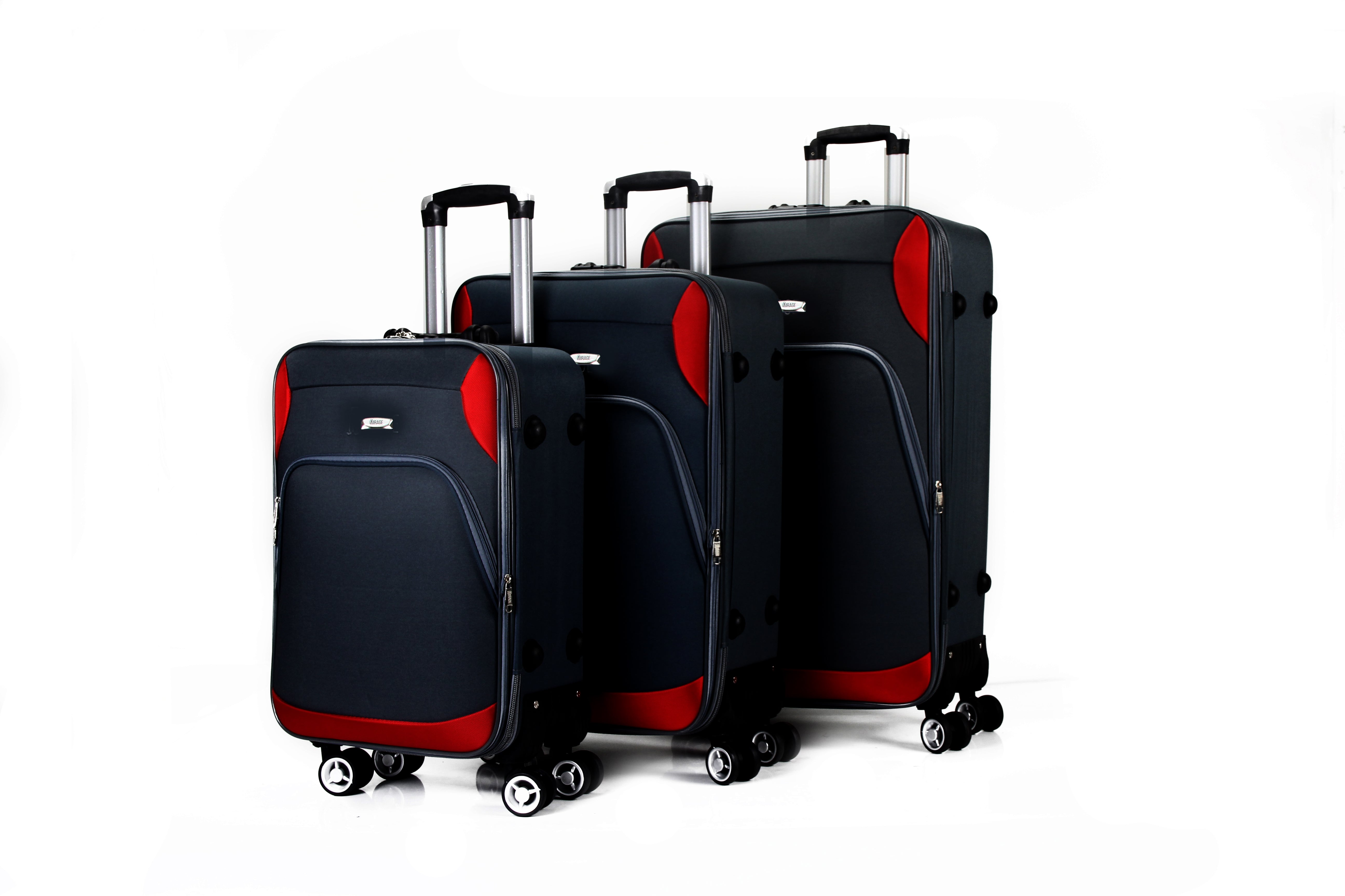 Mirage Letty Soft Shell Lightweight Expandable 360 Dual Spinning Wheels Combo Lock 28", 24", 20" 3 Piece Luggage Set