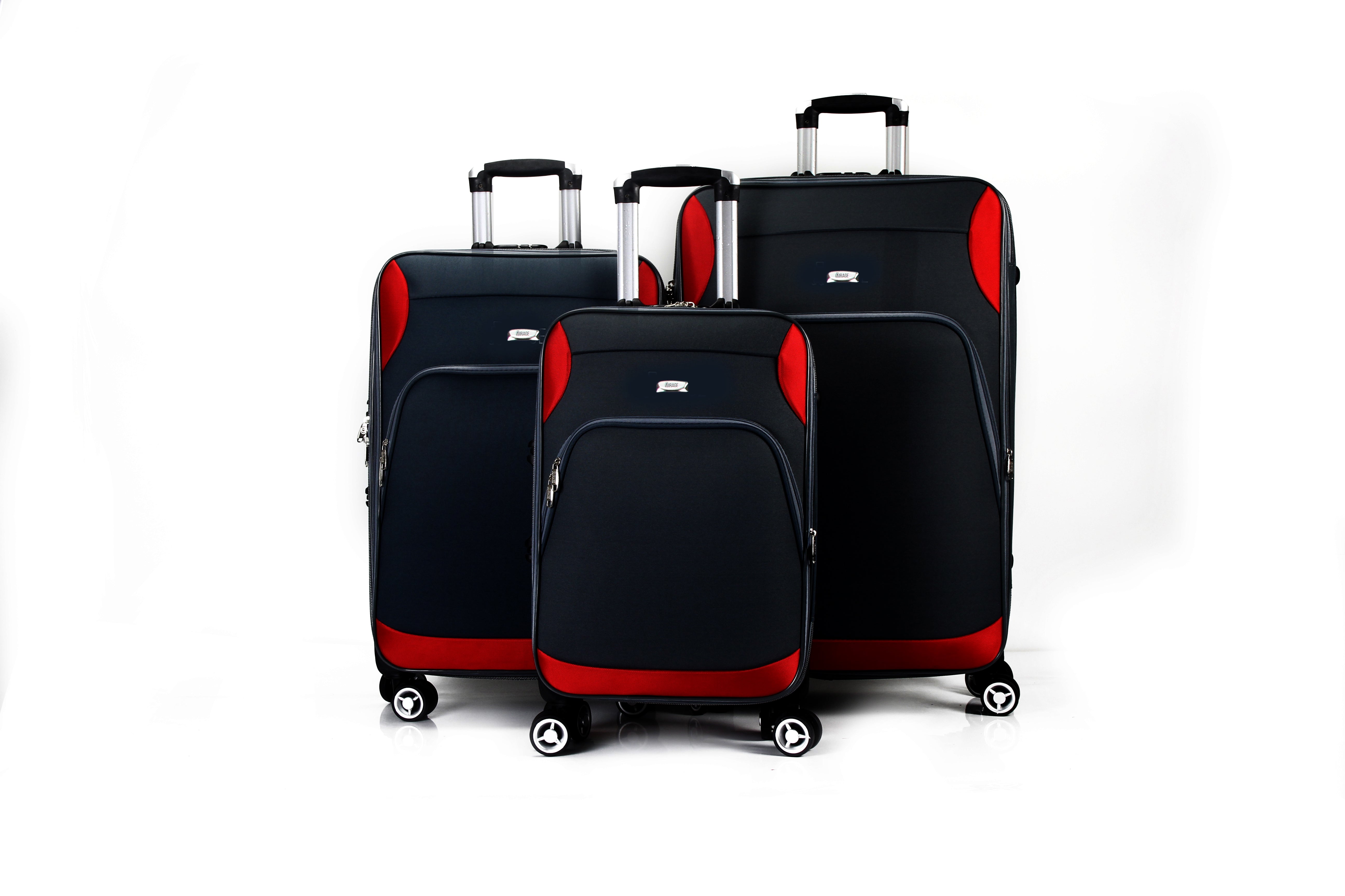 Mirage Letty Soft Shell Lightweight Expandable 360 Dual Spinning Wheels Combo Lock 28", 24", 20" 3 Piece Luggage Set