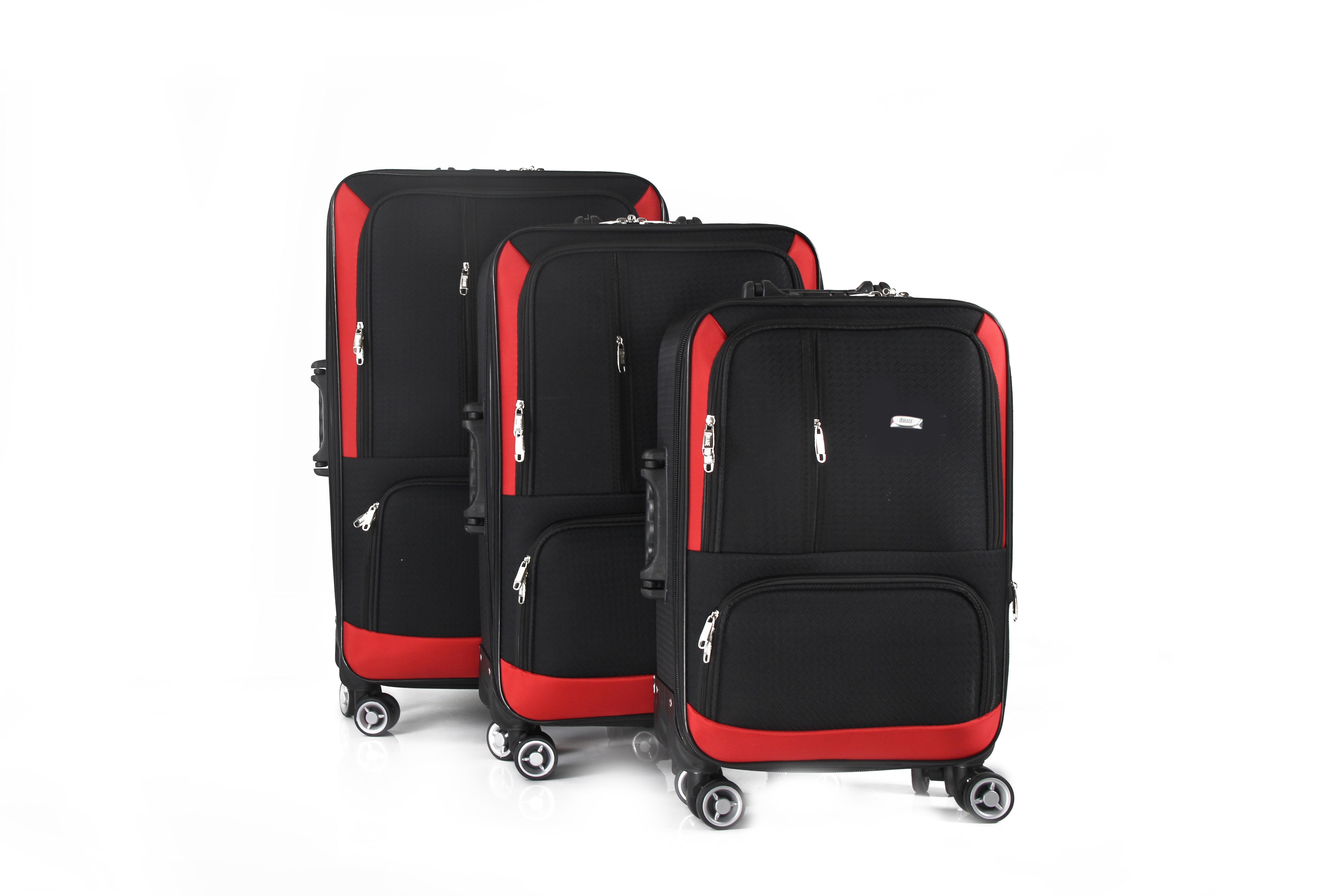 Mirage Dominic Soft Shell Lightweight Expandable 360 Dual Spinning Wheels Combo Lock 28", 24", 20" 3 Piece Luggage Set