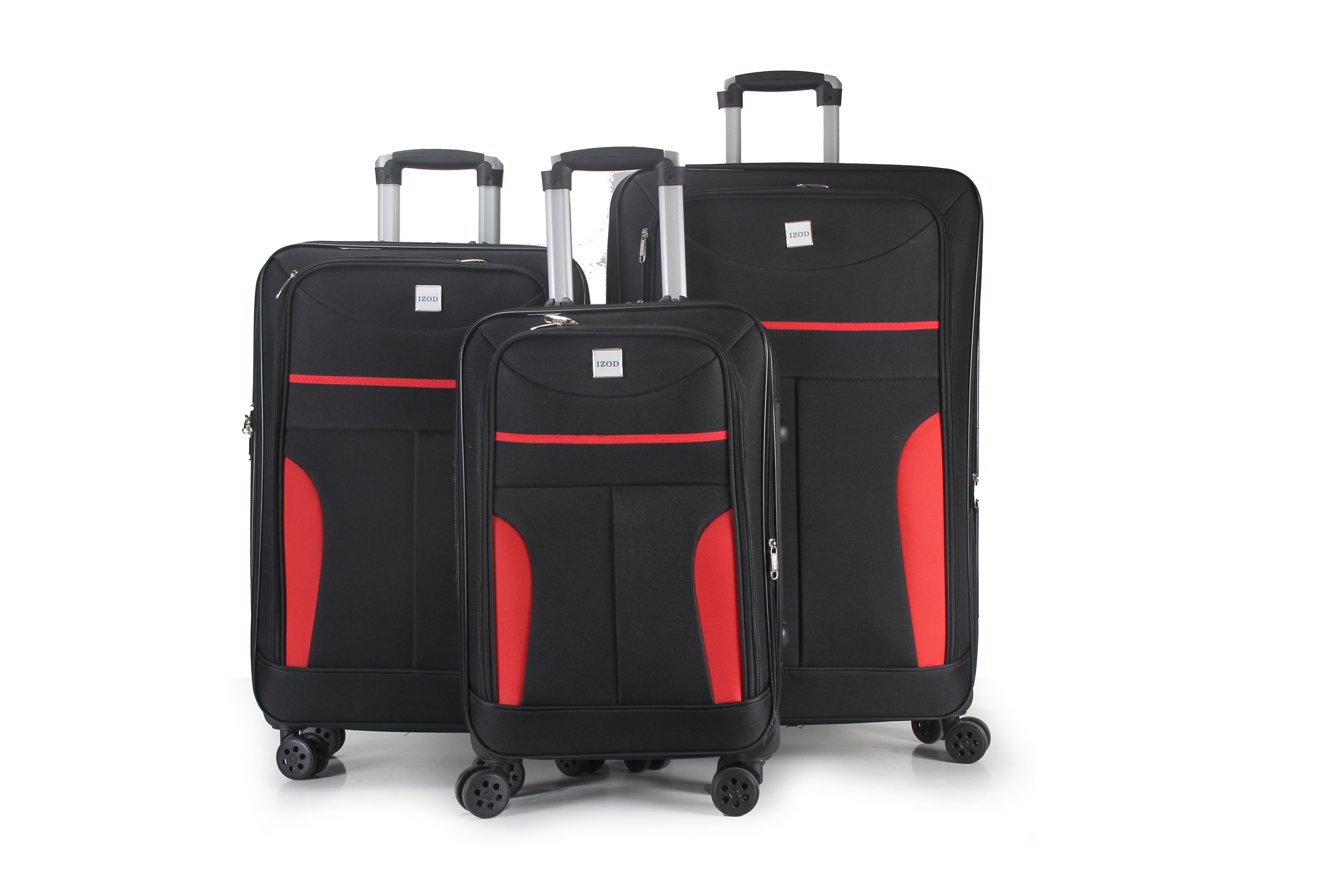 IZOD Janna Soft Shell Lightweight Expandable 360 Dual Spinning Wheels Combo Lock 28", 24", 20" 3 Piece Luggage Set