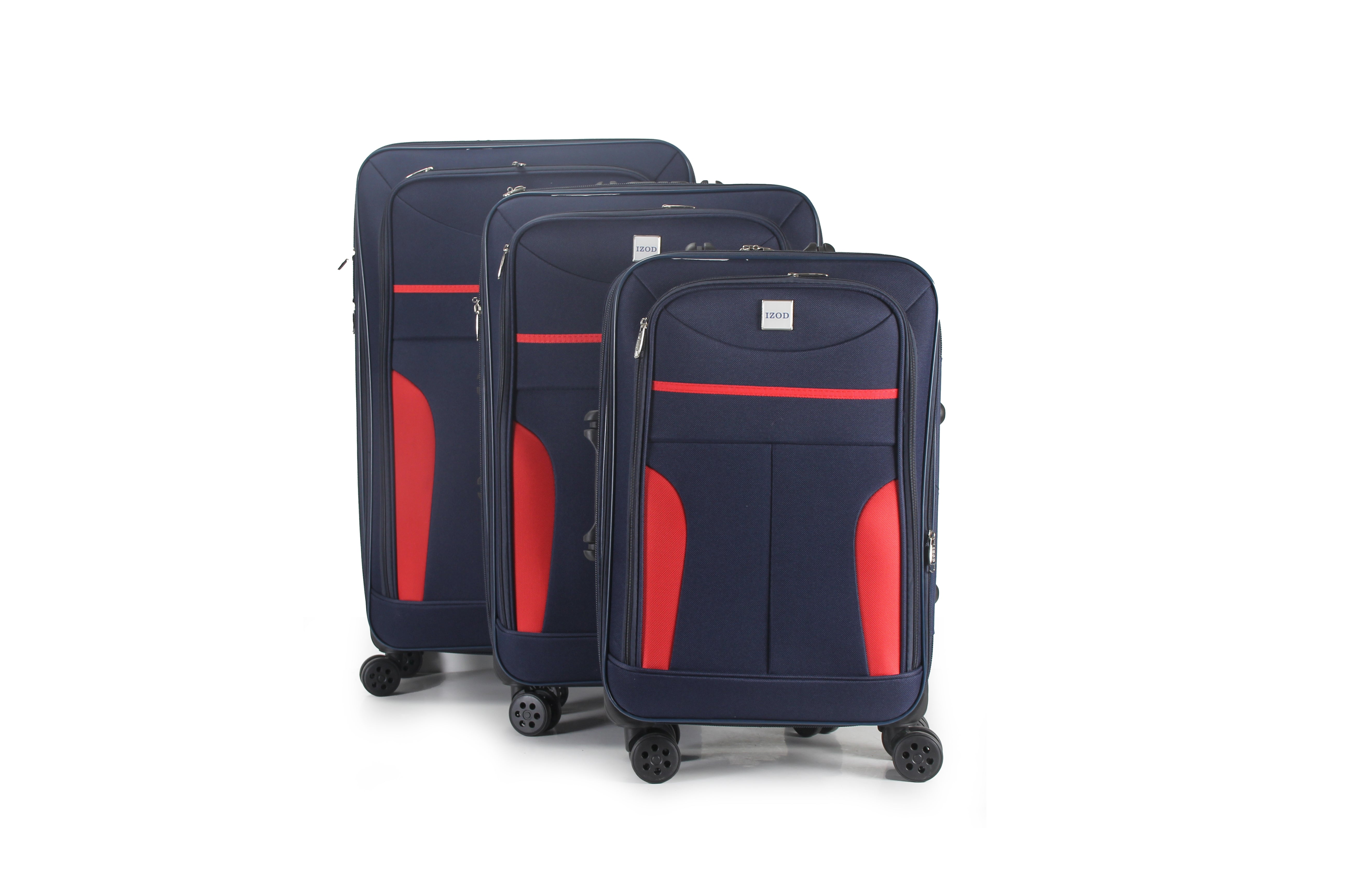 IZOD Janna Soft Shell Lightweight Expandable 360 Dual Spinning Wheels Combo Lock 28", 24", 20" 3 Piece Luggage Set