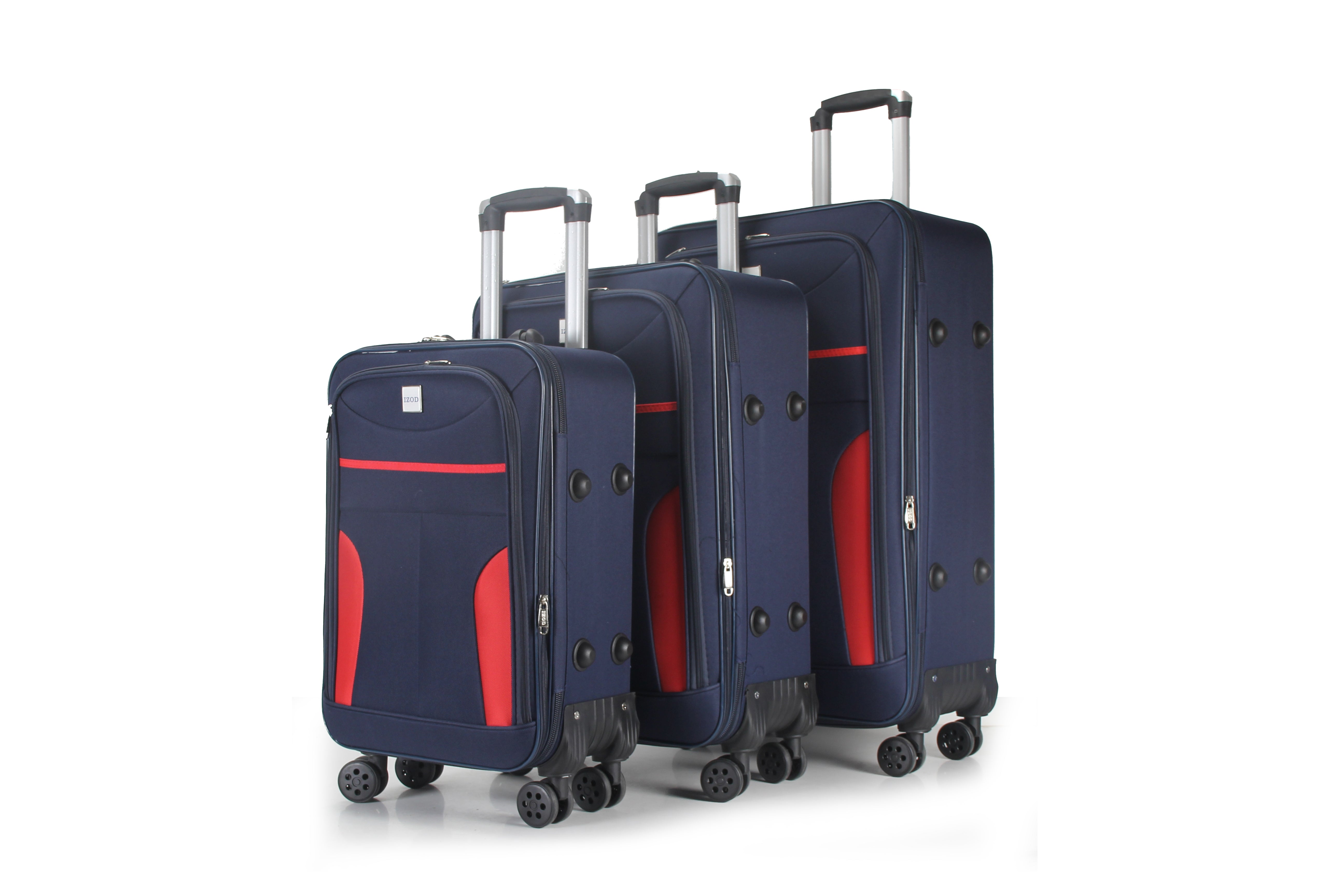 IZOD Janna Soft Shell Lightweight Expandable 360 Dual Spinning Wheels Combo Lock 28", 24", 20" 3 Piece Luggage Set