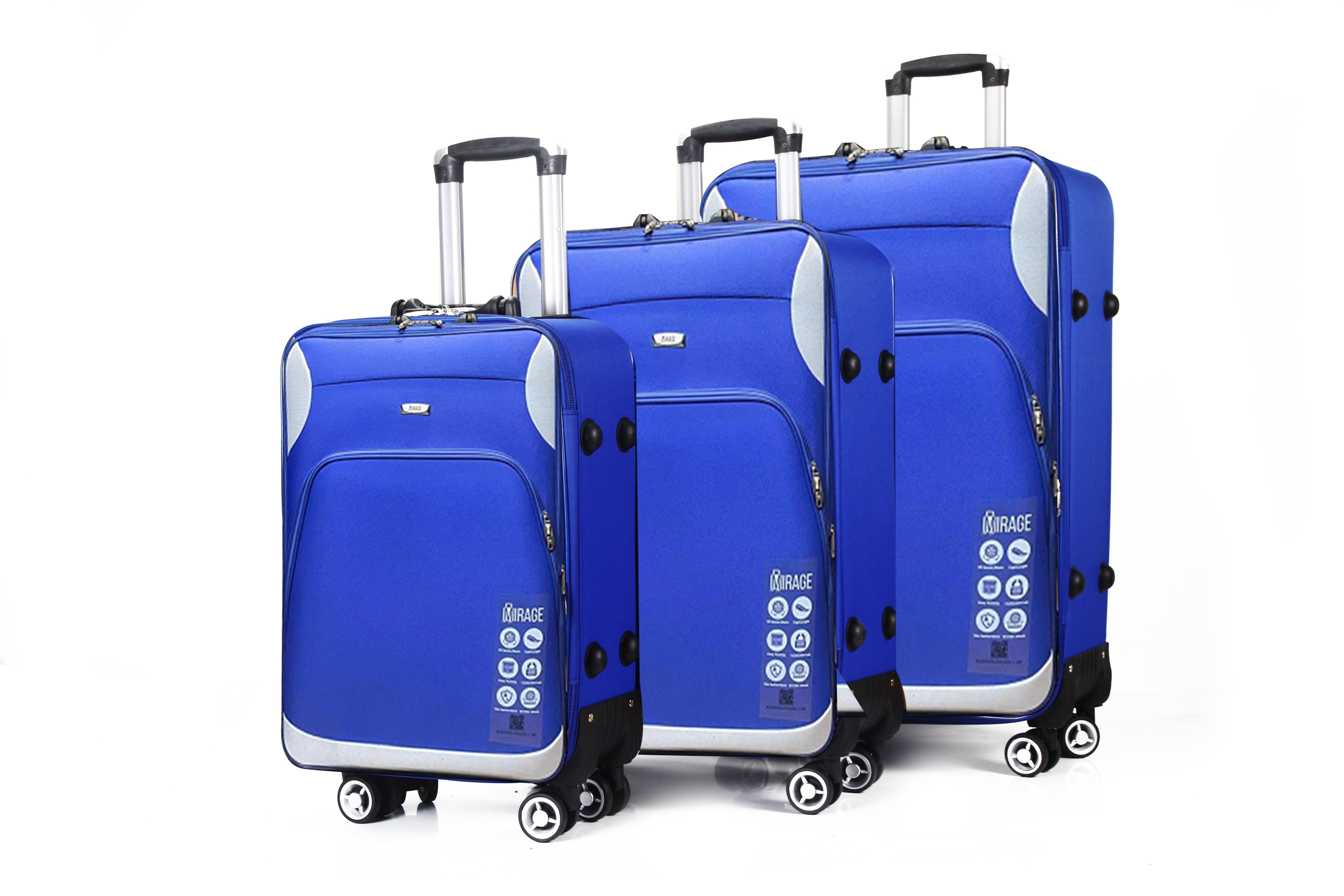 Mirage Letty Soft Shell Lightweight Expandable 360 Dual Spinning Wheels Combo Lock 28", 24", 20" 3 Piece Luggage Set