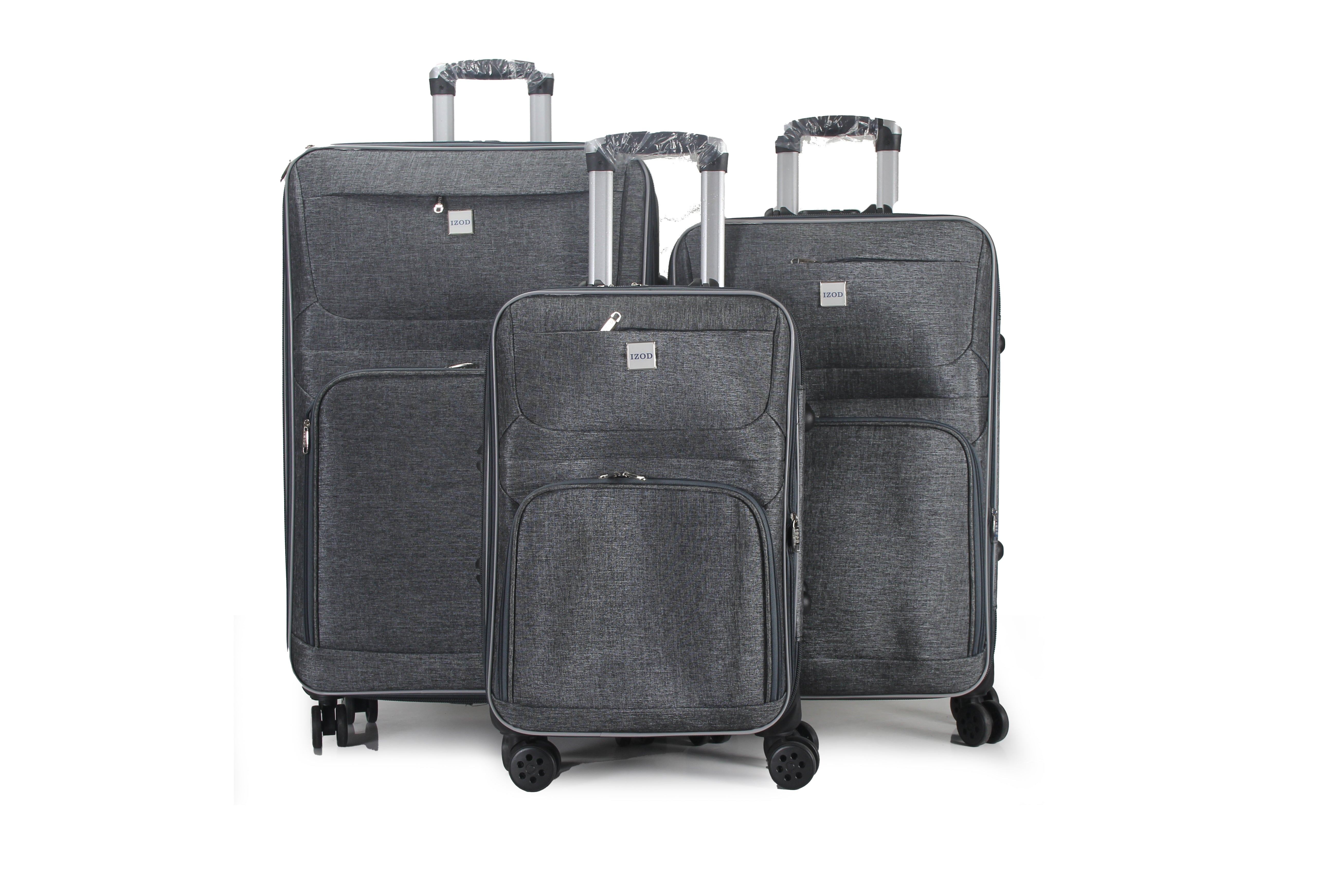 IZOD Zane Soft Shell Lightweight Expandable 360 Dual Spinning Wheels Combo Lock 28", 24", 20" 3 Piece Luggage Set