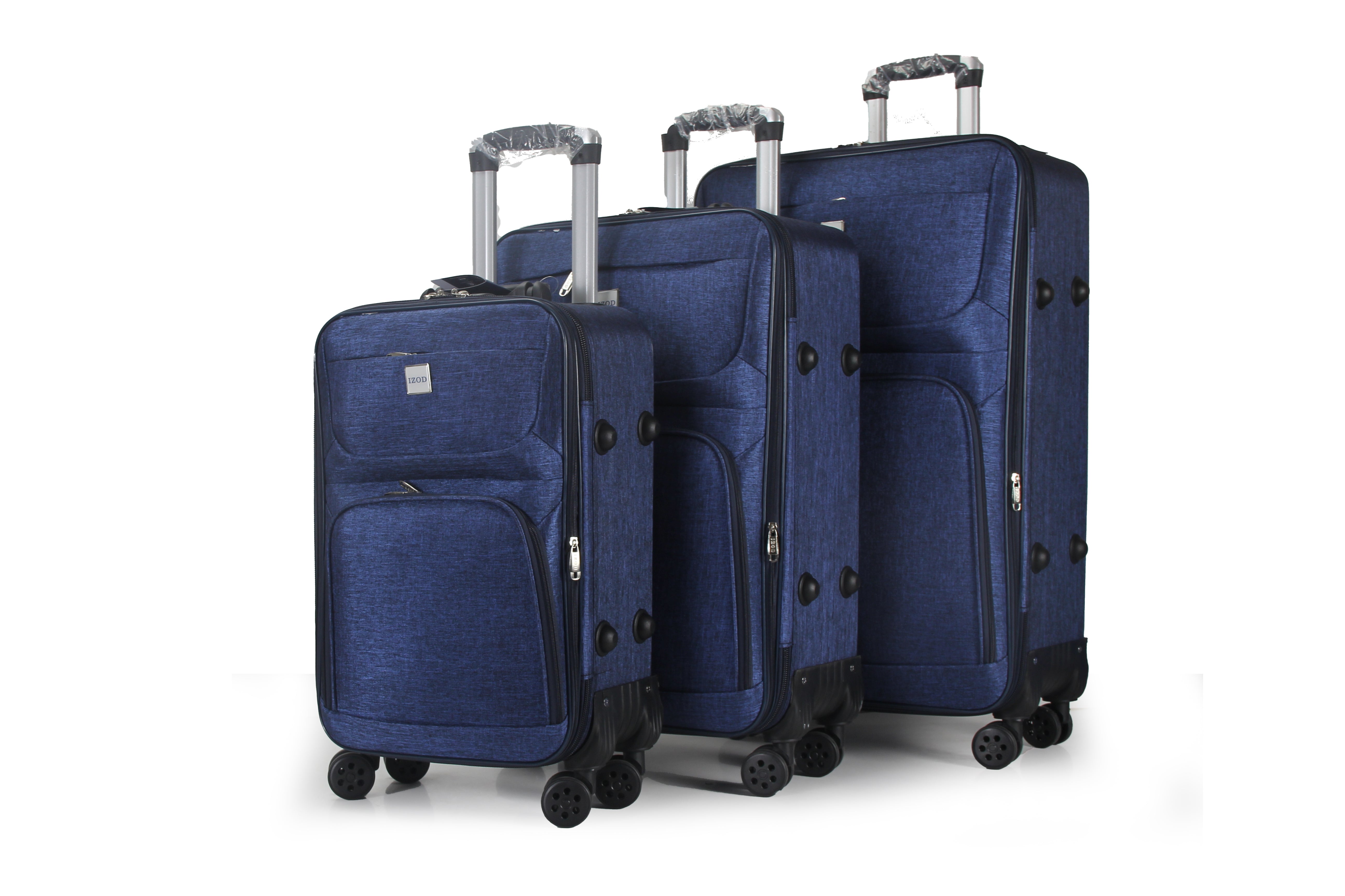 IZOD Zane Soft Shell Lightweight Expandable 360 Dual Spinning Wheels Combo Lock 28", 24", 20" 3 Piece Luggage Set