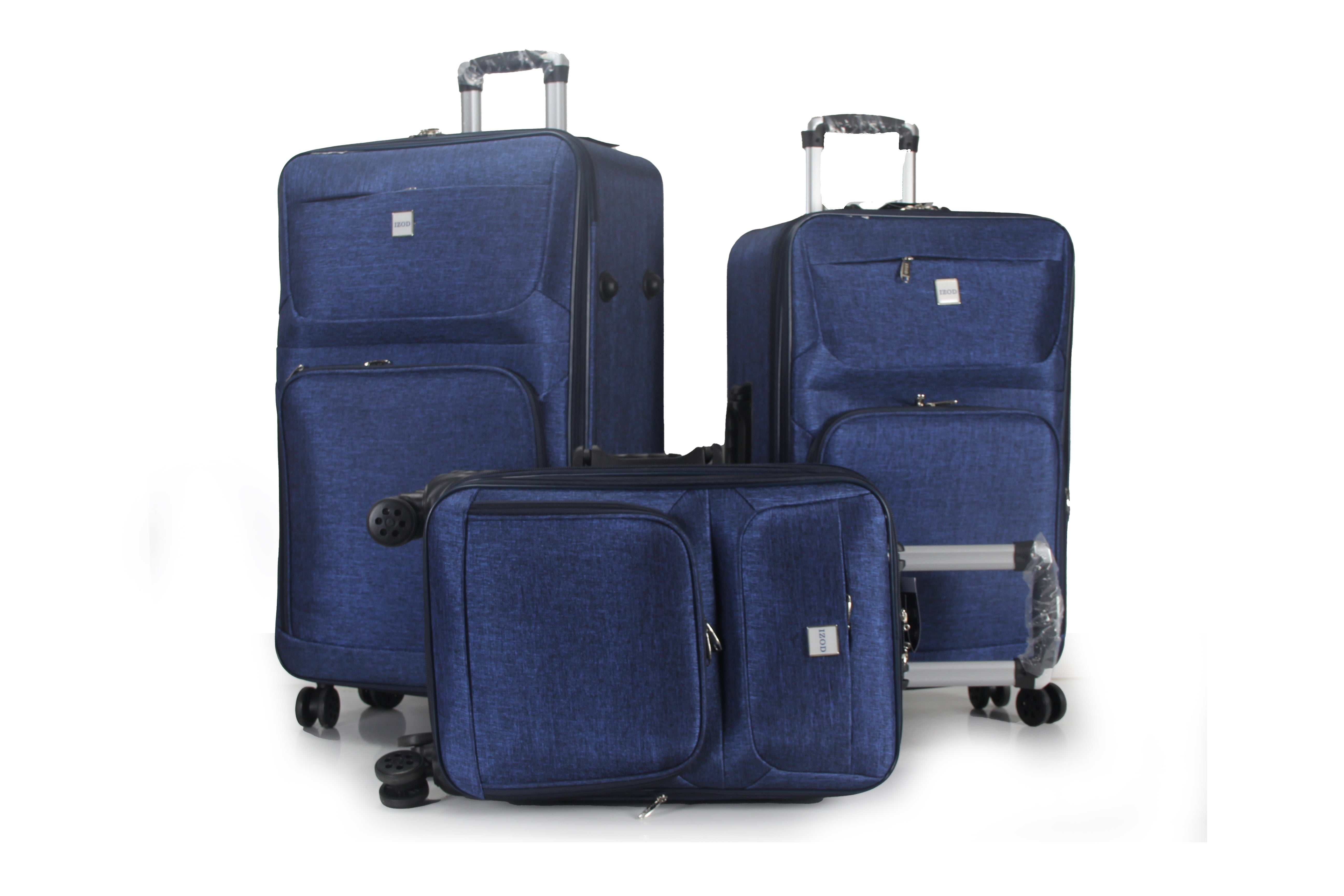 IZOD Zane Soft Shell Lightweight Expandable 360 Dual Spinning Wheels Combo Lock 28", 24", 20" 3 Piece Luggage Set