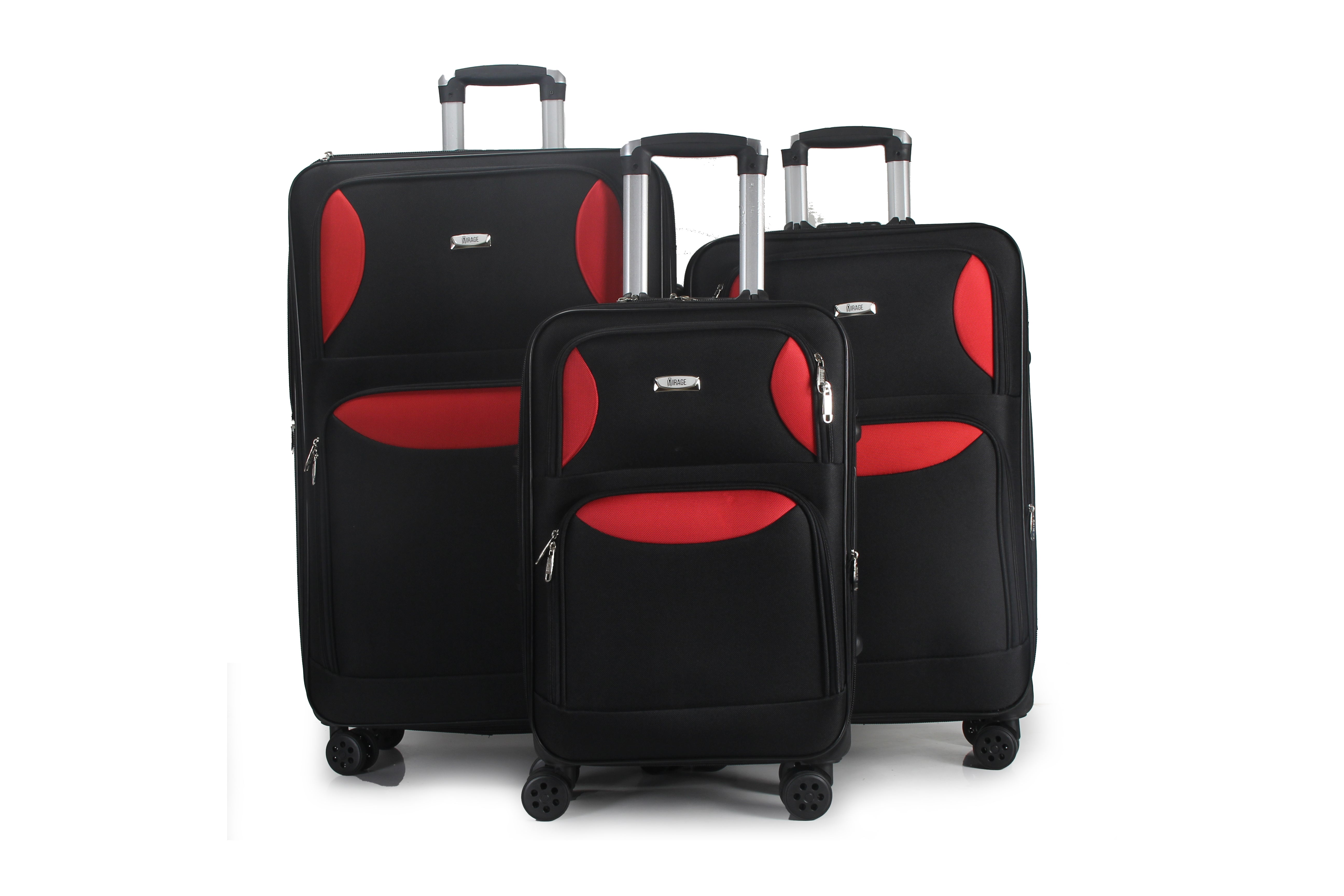 Mirage Zoe Soft Shell Lightweight Expandable 360 Dual Spinning Wheels Combo Lock 28", 24", 20" 3 Piece Luggage Set